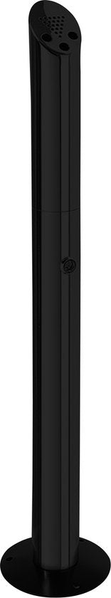 BRASQ Cendrier vertical noir - Capacité 2 litres - Poteau fumeur, Colonne en hêtre - 21x21x92 cm Cendrier vertical pour l'intérieur et l'extérieur