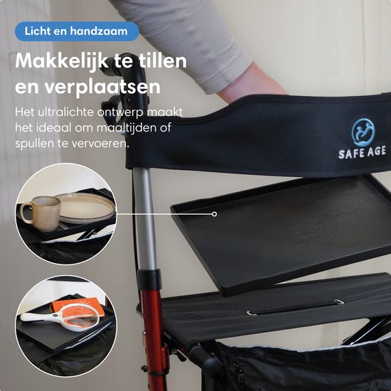 Safe Life® Plateau universel pour déambulateur - Antidérapant - PVC