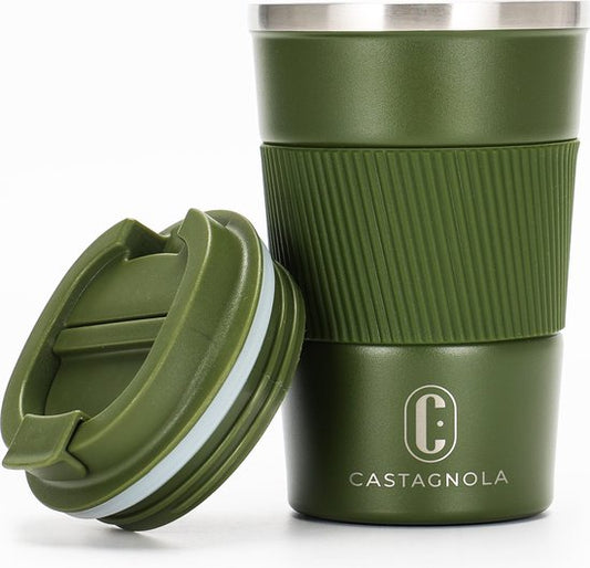 Mug thermos Castagnola - Tasse à café To Go - Mug de voyage pour le café et le thé - Mug à thé - 380 ML - acier inoxydable - Vert