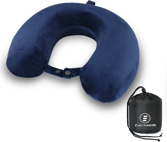 Oreiller de cou - EverNeeds - voyage/repos - Forme en U - Bleu