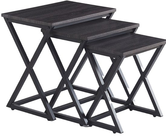 Ceruzo Side Tables - Paris - Set of 3 - Métal noir et MDF - Modern Design