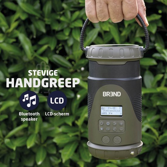 BREND BR-2245 Radio d'urgence avec lanterne et lampe de poche détachable - Radio FM/ DAB+ - Bluetooth - USB-C - Powerbank - Étanche - Fonction SOS