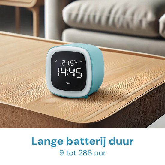 JustAnotherProduct AP18 - Réveil numérique rechargeable avec lumière (3 modes) - Réveil avec température (15,5°C à 50°C) - Réveil 12/24h - Veilleuse - Gris