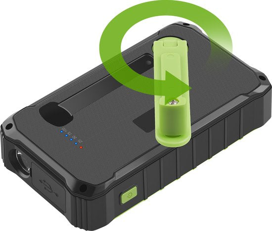 Denver Solar Powerbank 10 000 mAh - Alimentation solaire - Pack d'urgence - Lampe de poche incluse - PSO10012