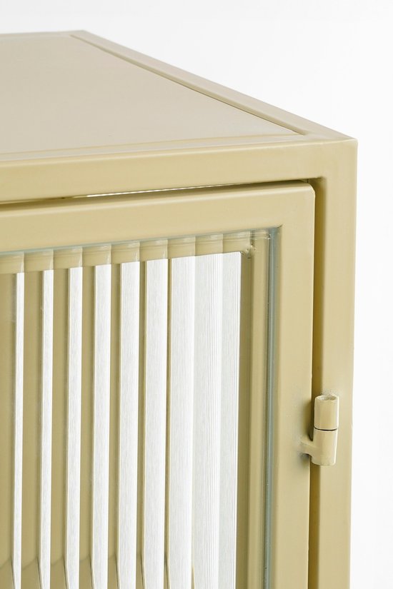 Mica Decorations Clifton Meuble de rangement avec portes - L38 x L35 x H90 cm - Métal - Beige