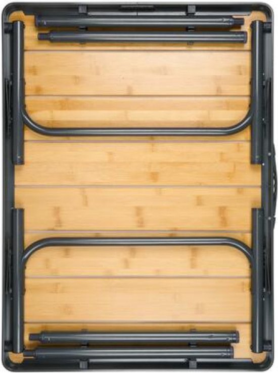 Table de camping Campe Active pliable - Table pliante - Table pliante - Table pliante - Hauteur réglable - 75 x 55 x 31 - 71 cm - Bambou et aluminium