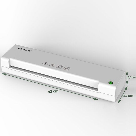 BRASQ Laminator A3 White - Machine à plastifier - Plastifieuse - jusqu'à 125 microns par feuille