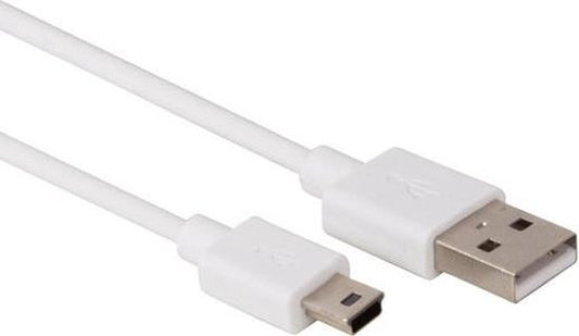 Câble Usb 2.0 A mâle vers Mini-Usb 5P mâle - Blanc - 1 M