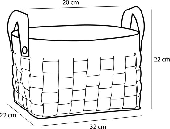 Panier de rangement pour décorations Mica - Lot de 3 - L40 x L30 x H30 cm - liège/feutre - noir