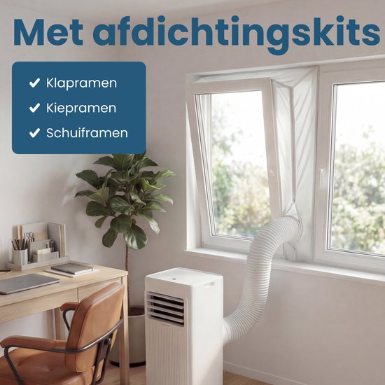 Auronic Mobile Air Conditioner - 9 000 BTU - 3 en 1 - Climatisation avec 2 kits d'étanchéité de fenêtre - Ventilateur - Déshumidificateur - refroidit jusqu'à 25m² - Blanc