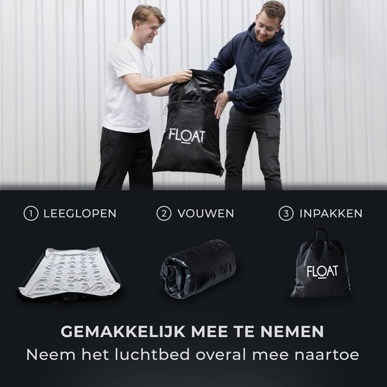 Lit gonflable - FLOAT - 2 personnes - pompe électrique intégrée - gonflage rapide - 152 x 203 x 52 cm - autogonflant - Queen