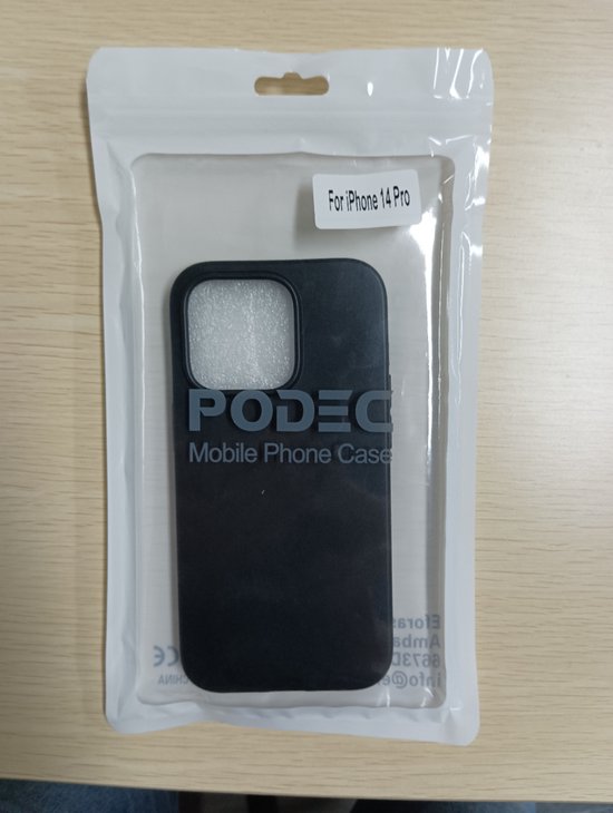 Podec Case Suitable For iPhone 14 pro - Phone Case And Screen Protector - Protective Glass - Black