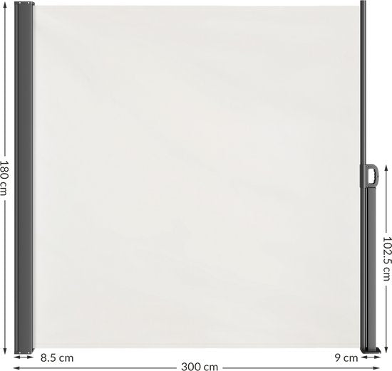 Paravent Casaria Nosara - 180x300cm extensible - Crème