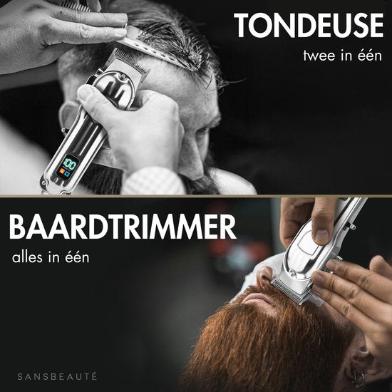 Tondeuse professionnelle sans fil - Tondeuse à cheveux pour hommes - Sansbeauté® - Cheveux Hair - Tondeuse à cheveux - Machine à cheveux pour coiffeurs - Tondeuse à cheveux - Tondeuse à barbe - Dispositif de coupe - Tondeuse à cheveux pour coiffeurs - Ton