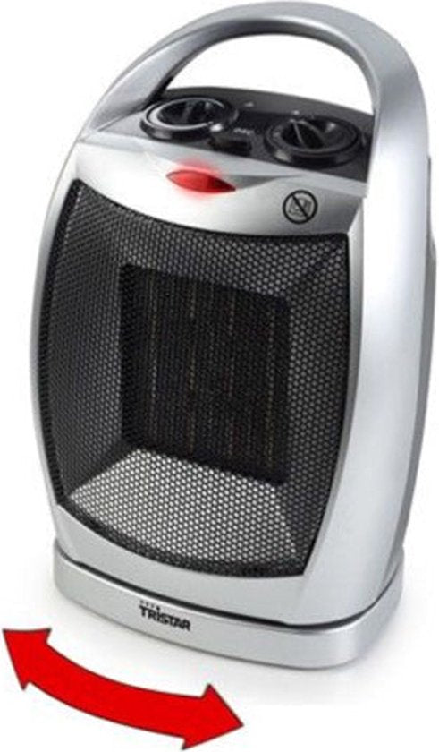 Tristar Chauffage électrique KA-5038 - Chauffage à ventilateur - Avec protection contre le basculement et la surchauffe - Fonction rotative - 750W et 1500W - Gris