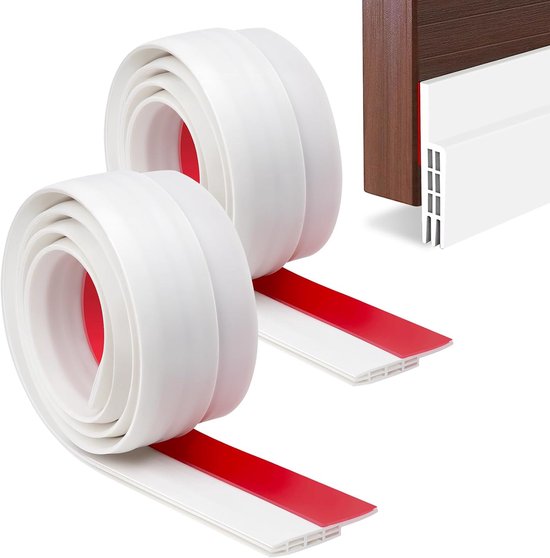 Coupe-courant d'air - Coupe-courant d'air ajustable - Joint de porte autocollant - 2-pack Coupe-courant d'air pour portes - Coupe-courant d'air à haute résilience - Isolation - Lutte contre les nuisibles - Pour l'isolation acoustique et la résistance aux