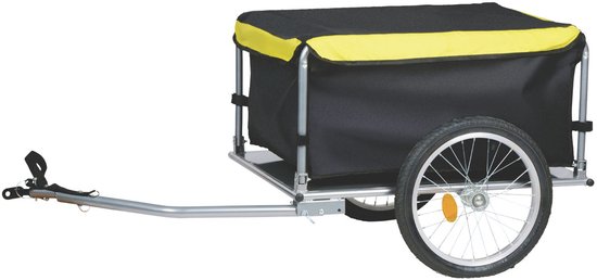 Dunlop Bicycle Trailer - Remorque pour vélo - Remorque pour vélo - Bagages pliable - Remorque pour vélo avec réflecteurs et housse de pluie ajustable - Jaune