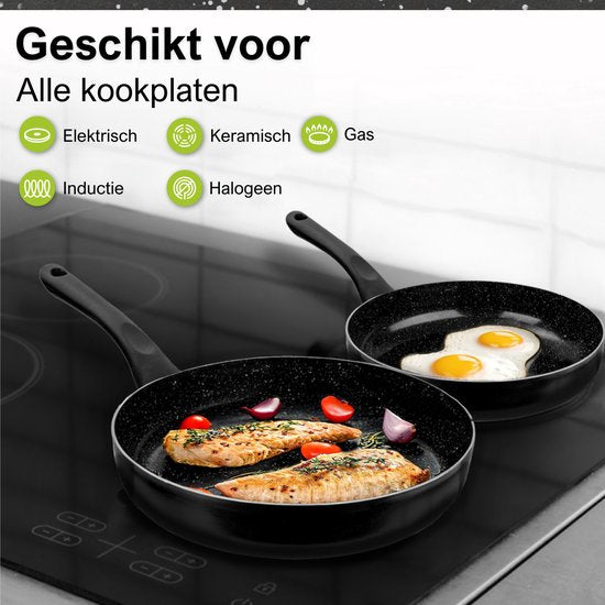 CeraFusion Ceramic Pan Set 6-piece - Poêles à frire et casseroles 20, 24 cm - Poêle à frire - Set de poêles - Poêles à induction - Poêle - Sans PFAS