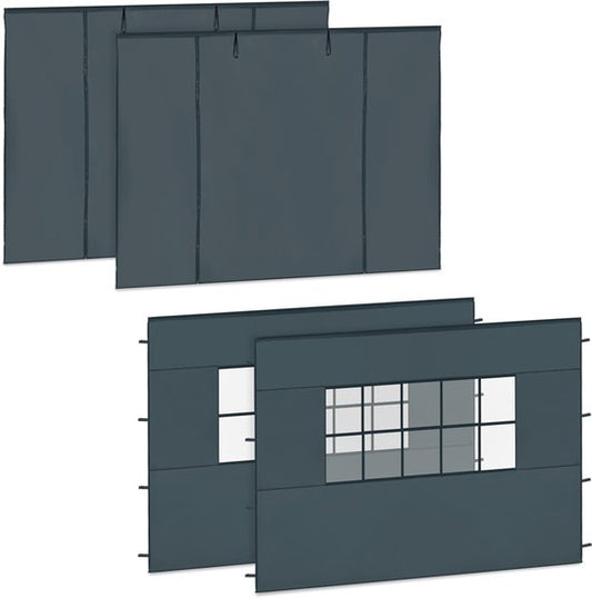 VONROC Jeu de parois latérales - Pour tente de réception Premium PT501XX - Imperméable - Protection UV 50+ - Gris