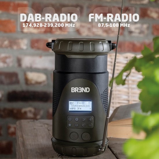 BREND BR-2245 Radio d'urgence avec lanterne et lampe de poche détachable - Radio FM/ DAB+ - Bluetooth - USB-C - Powerbank - Étanche - Fonction SOS