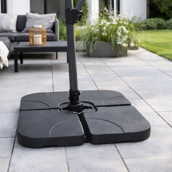 Ceruzo Parasol Tiles Set of 4 - Remplissable avec de l'eau ou du sable - Jusqu'à 80 kg - Pour Cross Base