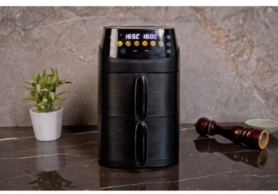 Nexxt Double Stack Airfryer - 2x 2.5L - Compact et peu encombrant - 2 plats à la fois - Idéal pour les petites cuisines