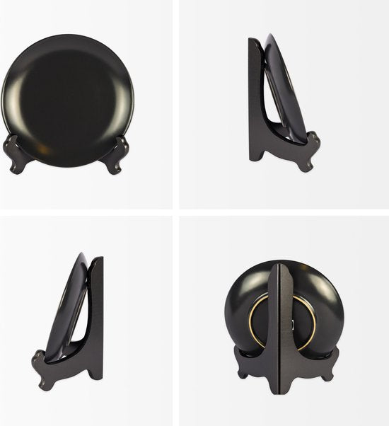 Luft Présentoir à assiettes en bois - Assiettes jusqu'à 27 cm de haut - Design élégant - Présentoir à assiettes - Porte-assiettes - Pour assiettes décoratives - Présentoir à livres - Porte-assiettes - Porte-assiettes