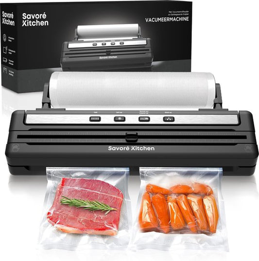 Savoré Kitchen ProSeal Vacuum Sealer with Slicer and Roller Holder - Machines sous vide - Foodsaver - Seal Device - Vacuum Sealer - Vacuum Machine