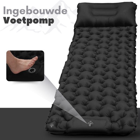 Vertrex Inflate-X1 Matelas de couchage avec pompe intégrée - Airbed - 1 personne - Night Black