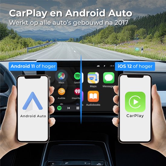 Nuvance - CarPlay Dongle - 2 en 1 USB & USB-C - Convient pour Android & Apple - CarPlay Wireless - Car Dongle - Wireless CarPlay - Adaptateur USB