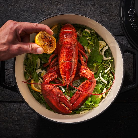 The Tasman Dutch Oven and Grill - Marmite - Fonte recyclée - avec couvercle grill - Ø29 cm - Noir