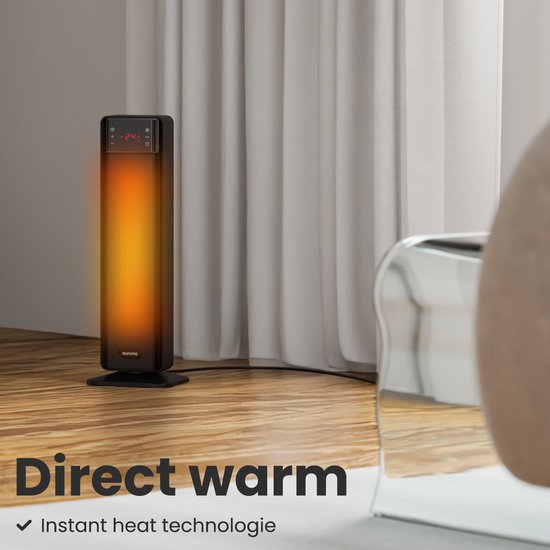 Auronic Réchaud électrique - Réchaud céramique - Réchaud à tour - Chauffage 2000W - Noir