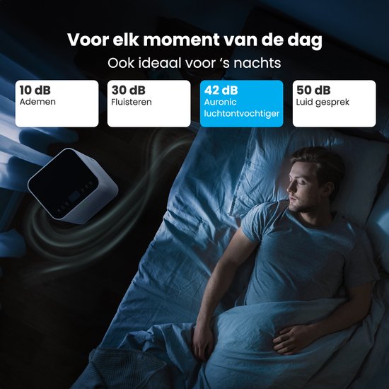 Déshumidificateur Auronic - Série compacte - 10L par jour - Fonction Lavage-Séchage - Chambre à coucher, salle de bain et salon - Blanc