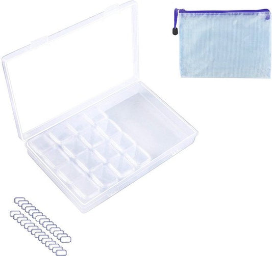 Happy Painter - Accessoires de peinture au diamant - adultes - boîte de rangement - boîte de tri à 28 compartiments - kit complet - boîte à perles