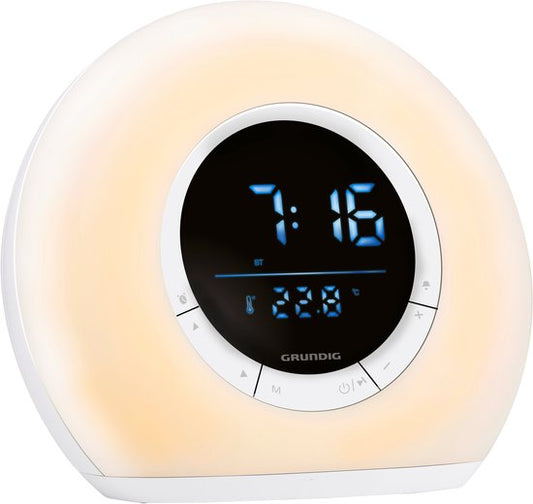 Grundig Wake-Up Light Alarm Clock - Réveil numérique avec radio et Bluetooth - Réveil lumineux avec affichage LED - Réveil lumineux - Blanc