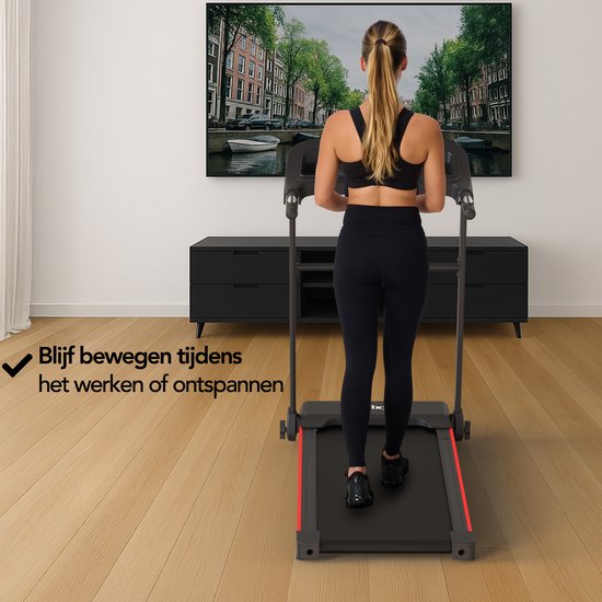 Tapis de course Brixy - pliable - jusqu'à 14 km/h - 12 programmes - avec support pour tablette et bouteille - écran couleur LCD - noir