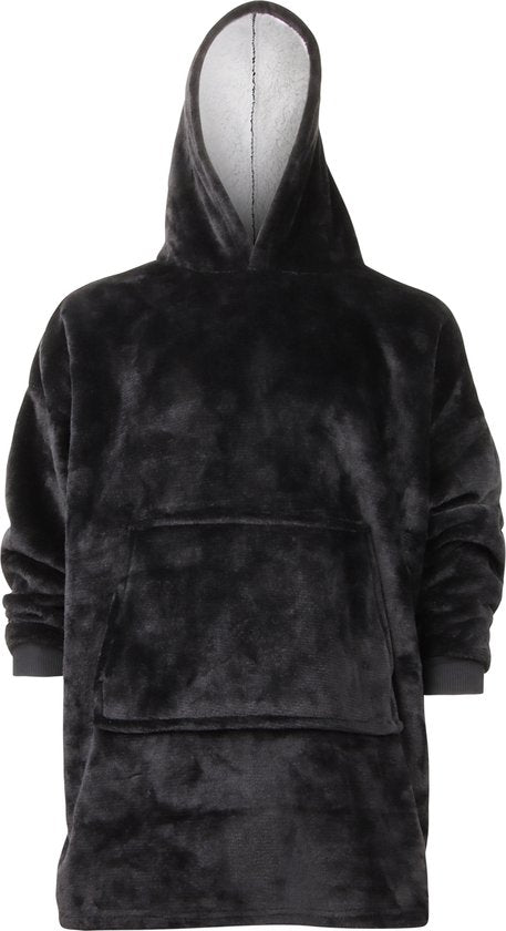 O'DADDY® Couverture en polaire - Plaid en polaire - Couverture en polaire avec manches - Super doux - Plaids avec manches - Sweat à capuche - Sweat à capuche hommes - Sweat à capuche femmes - Sweat à capuche unisexe - Sweat à capuche noir