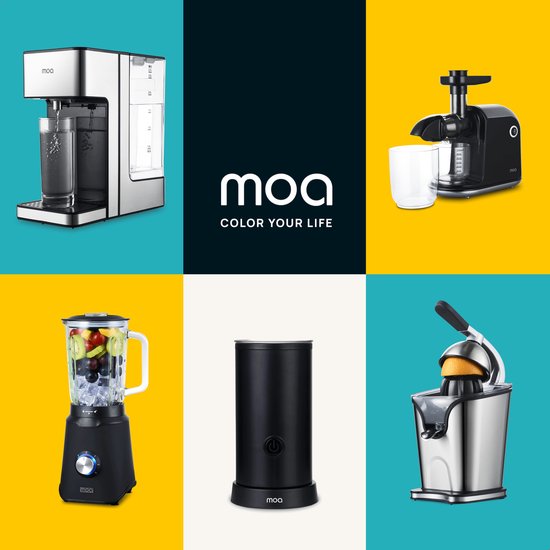 MOA Mousseur à lait électrique - 2 en 1 - Mousseur à lait pratique - 240 ML - Pour Cappuccino - Fouet à lait - Noir