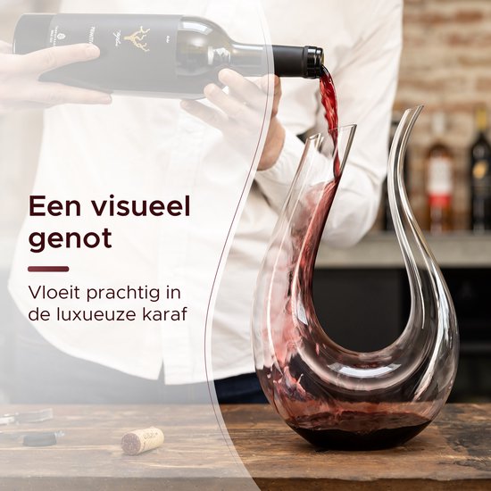 Luxwine® - Carafe à décanter - Carafe à vin - 1,5L -Incl. 1000 perles de nettoyage - Carafe à décanter - Carafe à vin