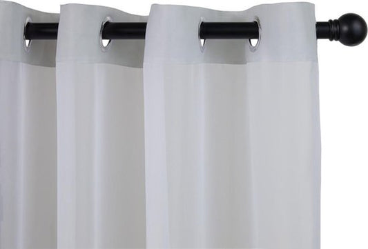 Lifa Living - Rideaux en filet - Gris clair - Intimité - Admission de lumière - Lot de 2 - Avec 8 anneaux de suspension - 150 x 250 cm