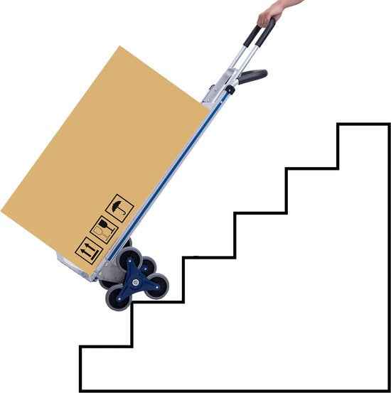 BRASQ Chariot pliable en aluminium - Capacité 150 KG - Chariot d'escalier - Chariot de transport - Chariot