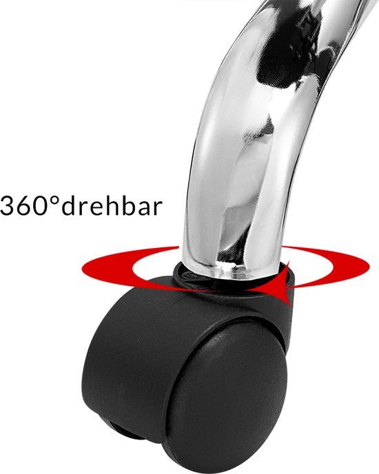 Casaria Tabouret pivotant avec dossier - Réglable en hauteur sur 360° - Blanc