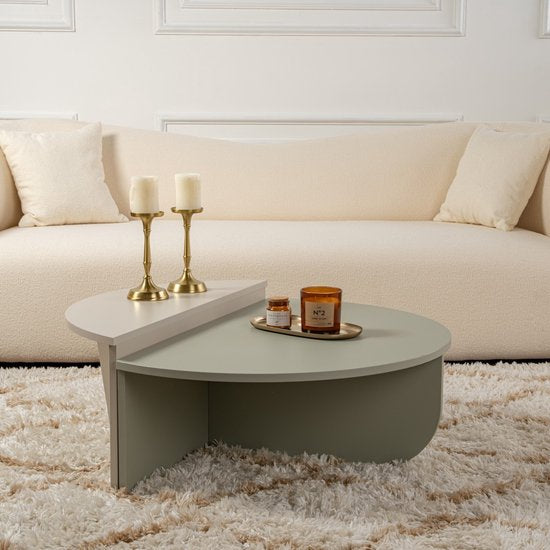 Table basse en bois "Orion" 90 x 60 x 30 cm - Vert cendré