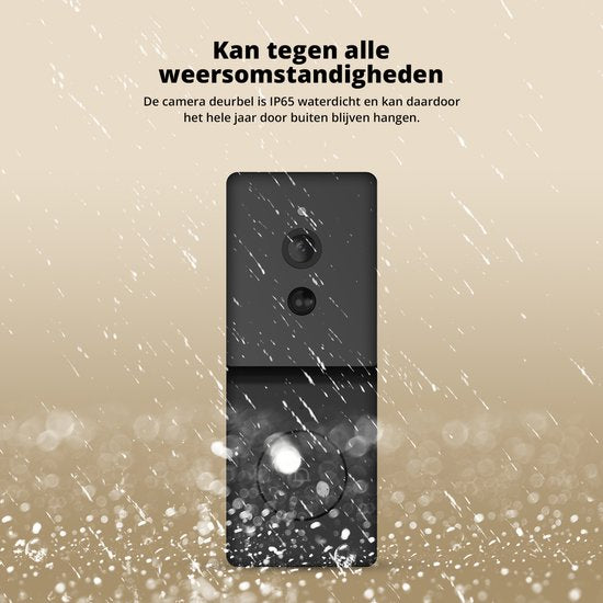 FlinQ Smart Doorbell - Sonnette sans fil - Sonnette avec caméra - Gong inclus - 1080P HD - Noir