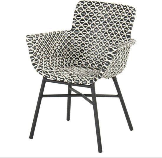 Chaise de jardin Hartman Athens - Osier Nouveau Rotin Blanc-Noir