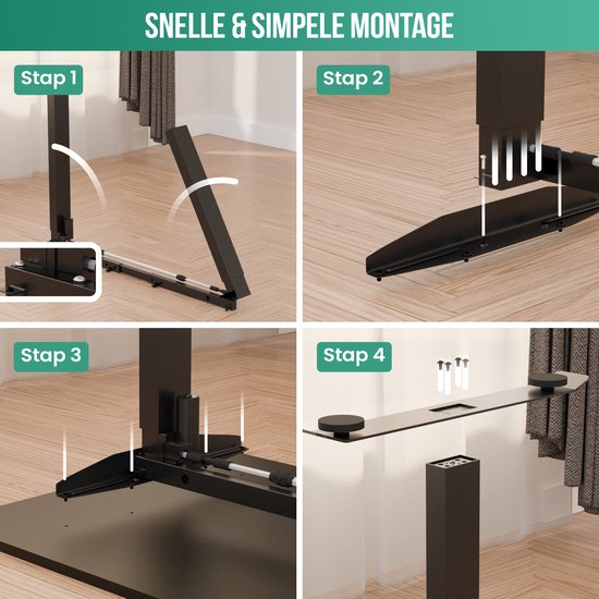 Avalo Piètement de Bureau Réglable Électriquement - Bureau Assis-Debout Électrique - Cadre de Bureau Électrique - Convient pour Plateau de 60-80 x 100-160cm