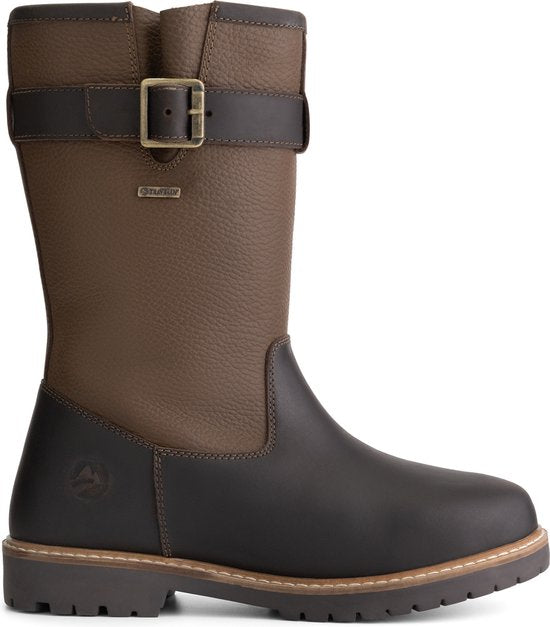 Travelin' Finnmark - Botte imperméable pour femme - Doublée de laine - Marron foncé - Taille 37