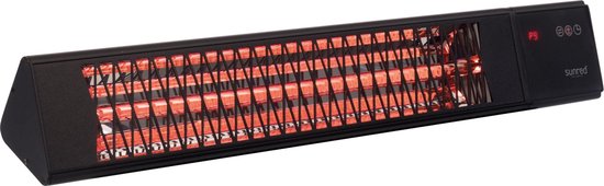 Sunred - Triangle - Dark line - Noir - Modèle mural - Chauffage de terrasse - Technologie Carbon Rose Gold - 2500 W - ECO - 9 réglages - Télécommandable - SMART - APP - Timer - Chauffage électrique - Chauffage SMART - Chauffage SLIMME