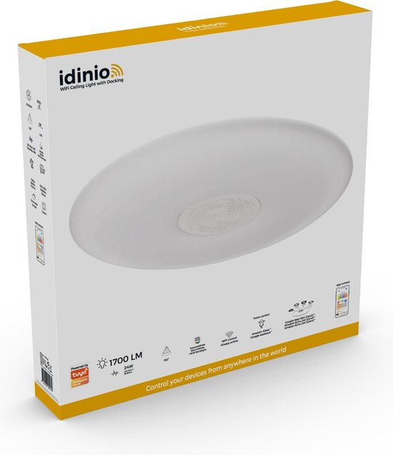 IDINIO Plafonnier LED WiFi 50 cm - Multicolore - Pour Google Nest / Echo Dot
