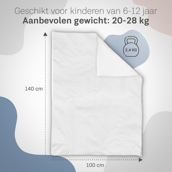 Couverture lestée CozySense® Enfant 2,4 kg - Couverture lestée - Couverture lestée avec répartition de la pression GLASS-Flow® - Housse lavable - Hypoallergénique - Blanc
